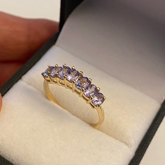 Clyde Duneier Tanzanite 14K Yellow Gold Band Ring - Picture 7 of 12